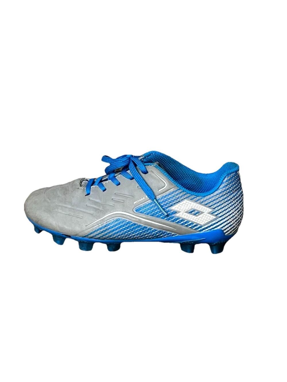 Lotto Youth Soccer Cleats Size 2 Blue Silver Firm Ground Athletic Shoes Kids